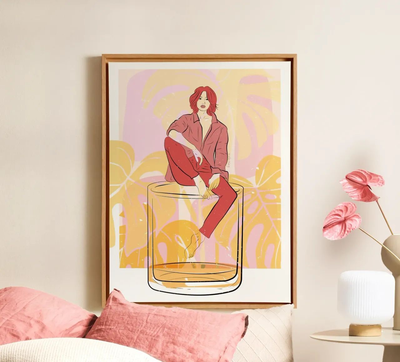 Whiskey canvas with Floater frame by vioking