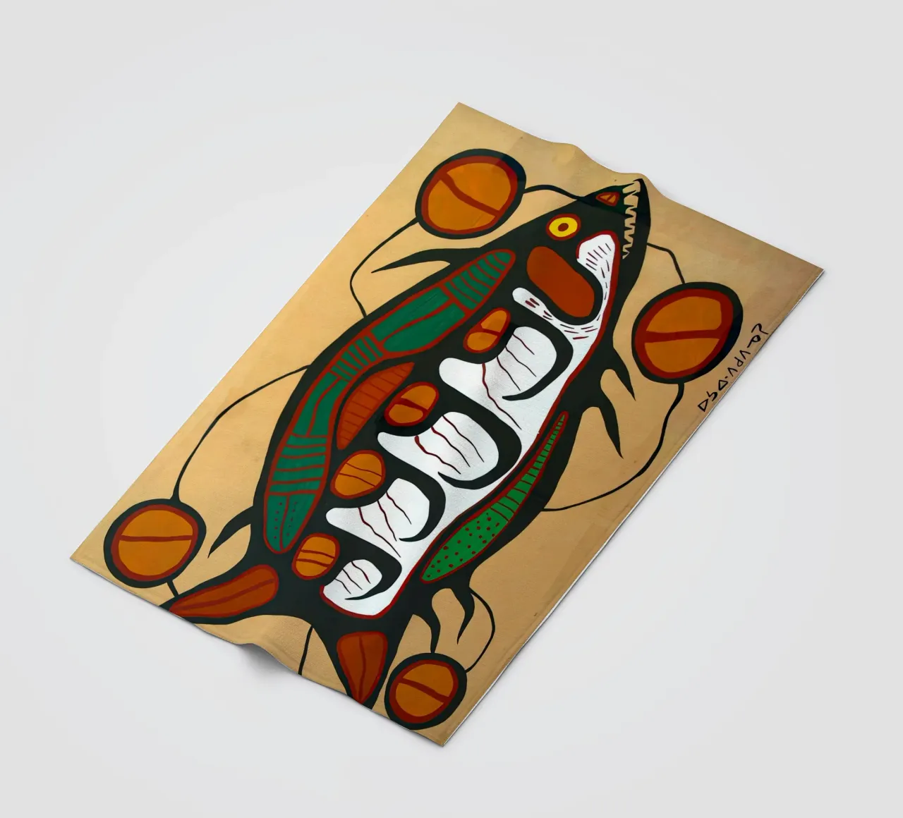 Spirit Fish Vintage fleece blanket by ARTMAIACREATION