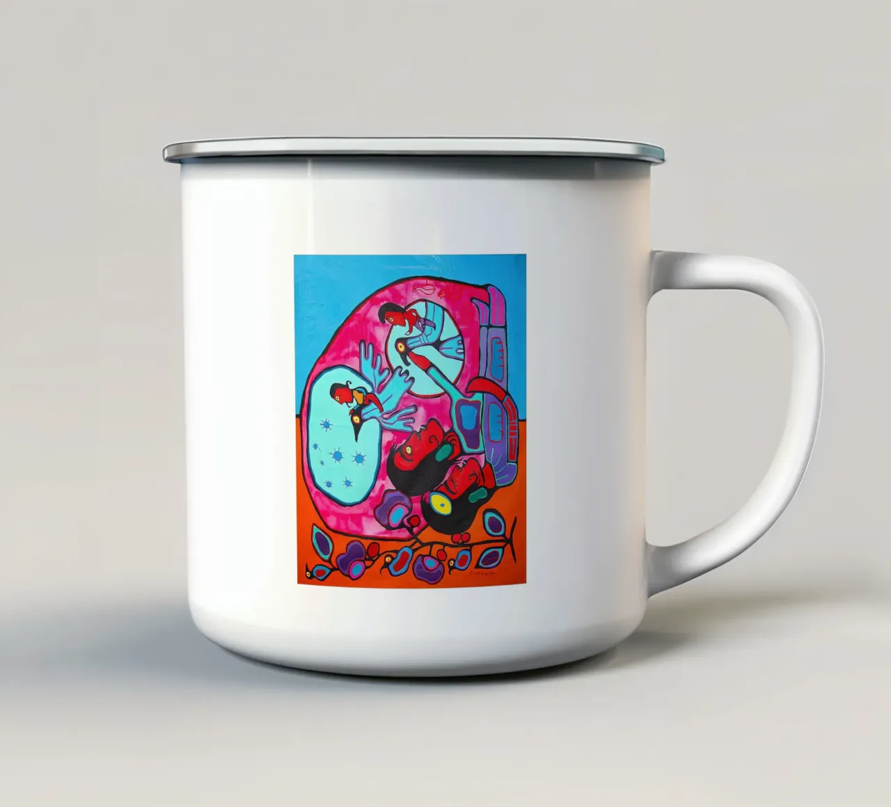 De dromer Morrisseau emaille mok van ARTMAIACREATION