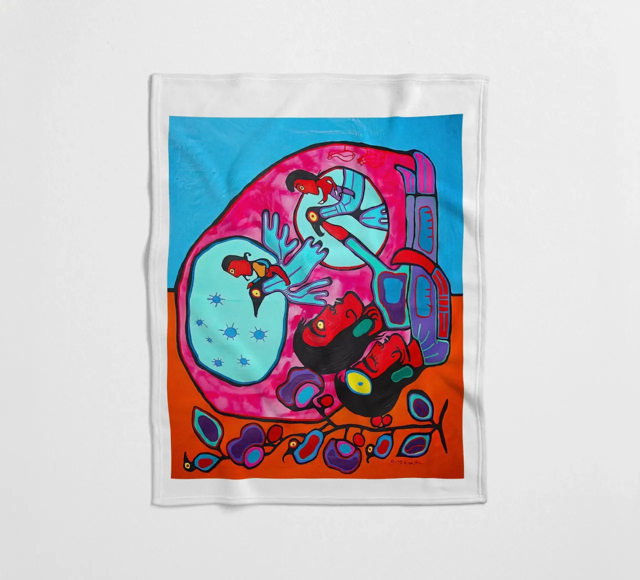 Il sognatore Morrisseau coperta in pile da ARTMAIACREATION
