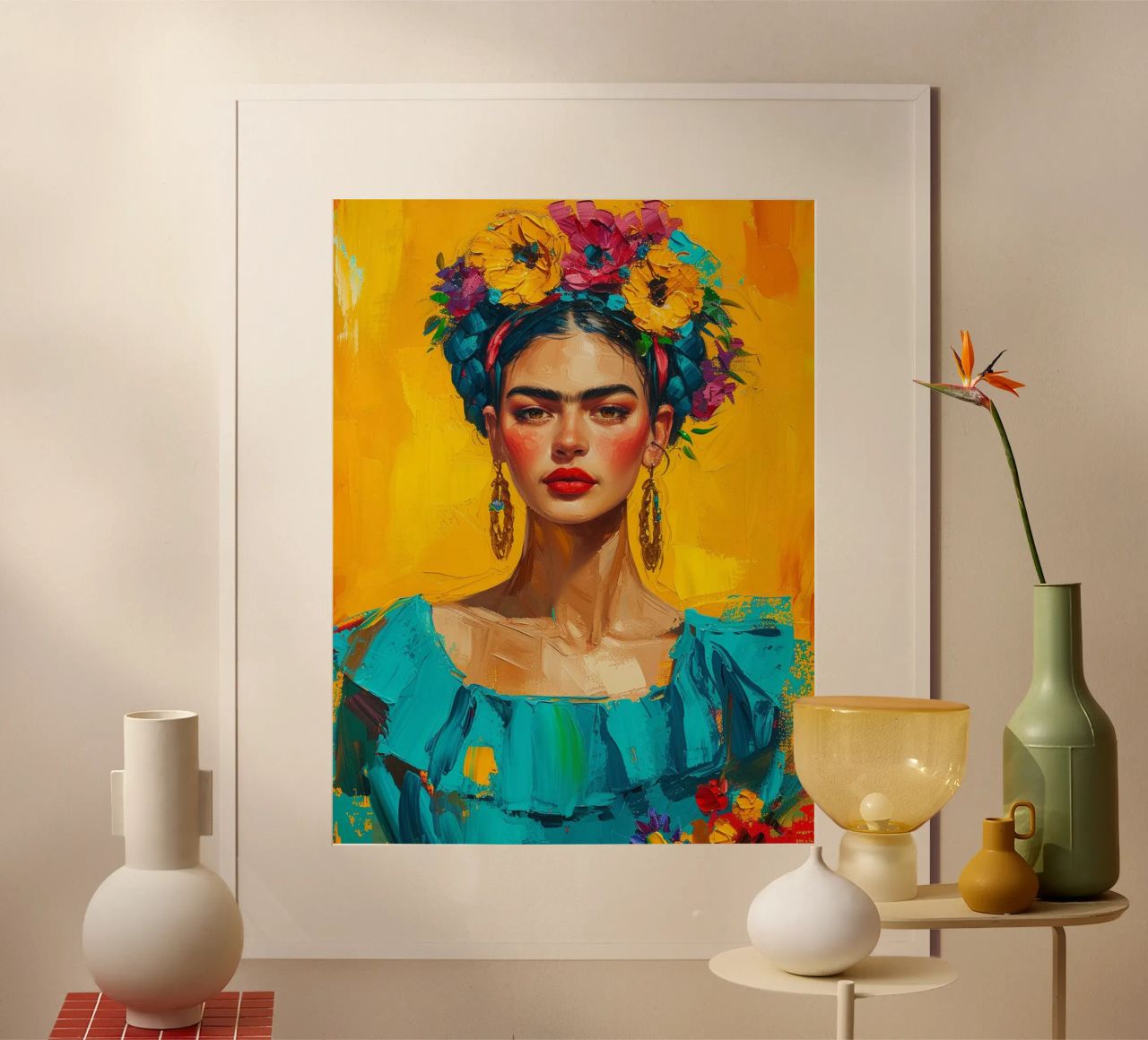 Frida Kahlo gemaltes Design Poster von Yaso Design & Art