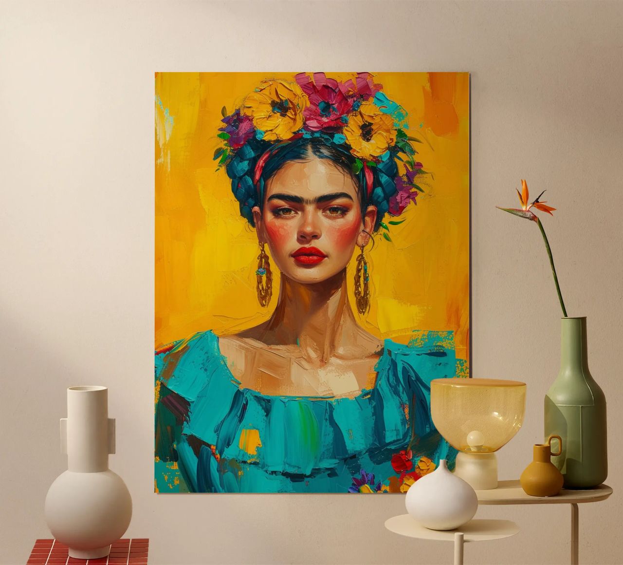 Frida Kahlo gemaltes Design Poster von Yaso Design & Art