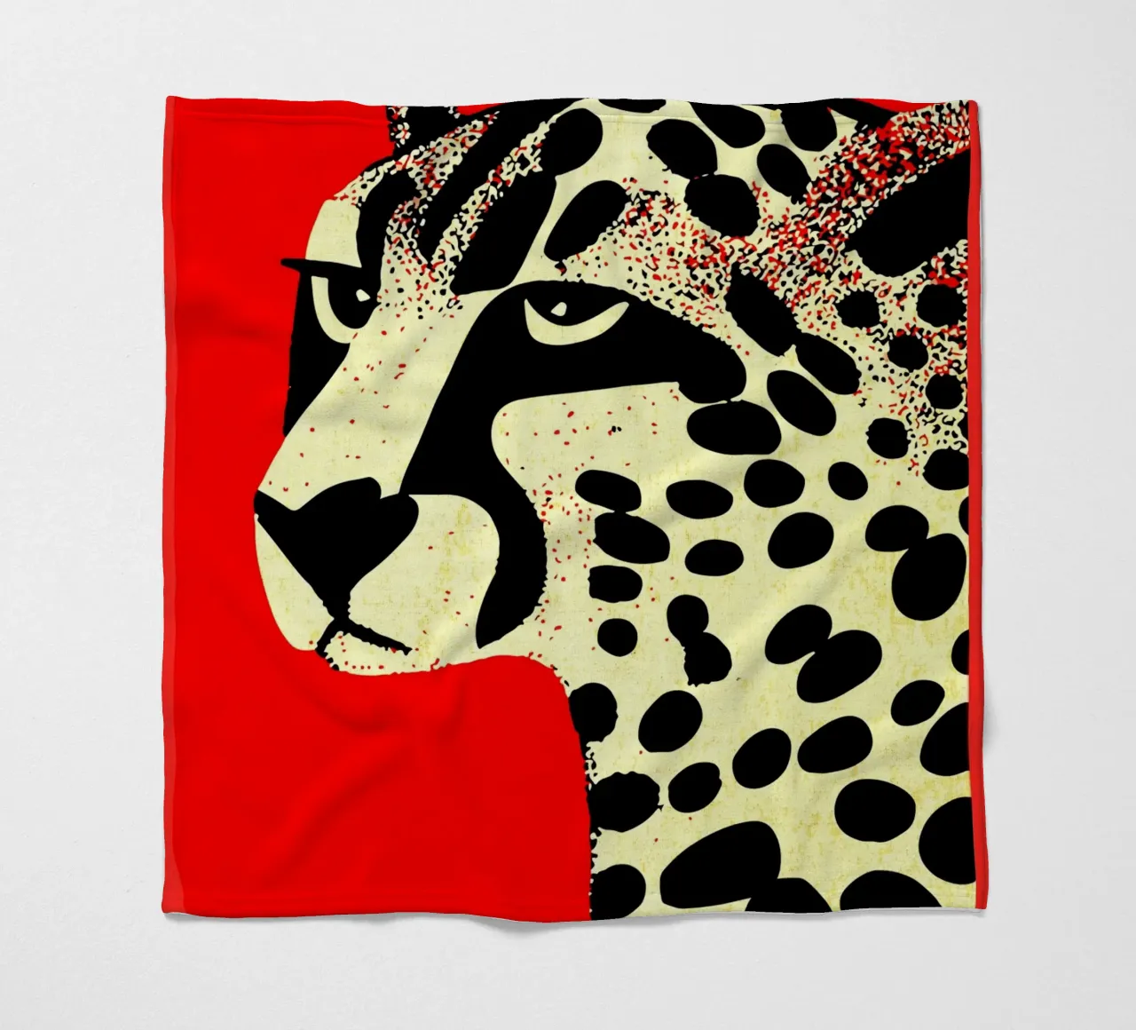 Cheetach rosso lunatico coperta in pile da GaryStudio