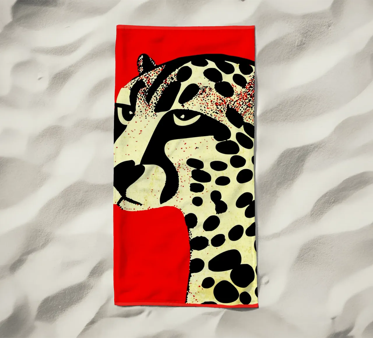 Cheetach rosso lunatico telo mare da GaryStudio