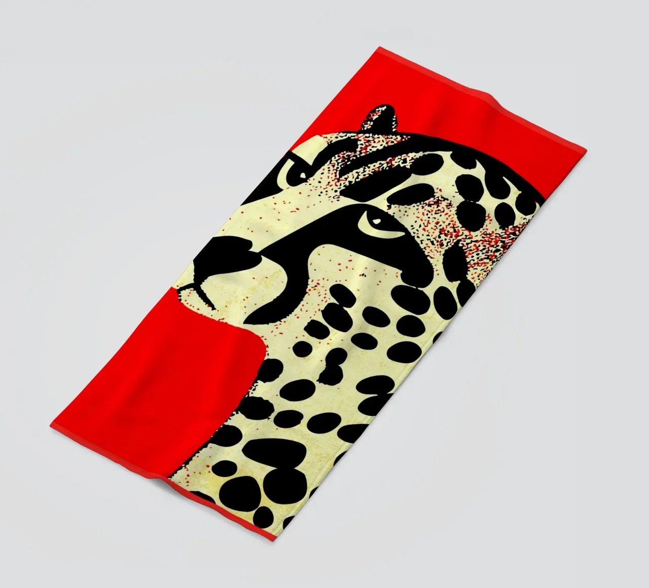 Cheetach rosso lunatico telo mare da GaryStudio
