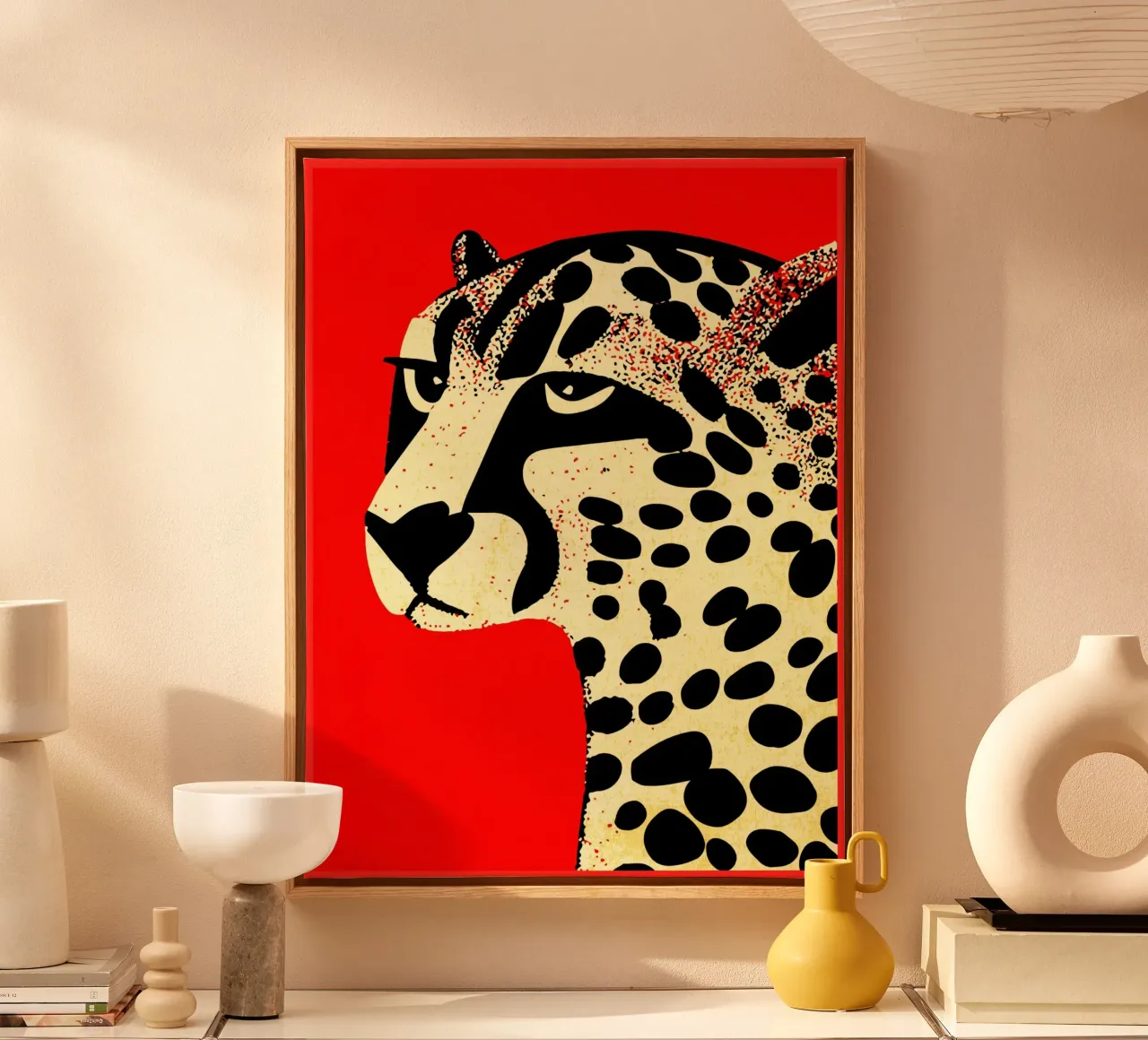 Red Moody Cheetach canvas by GaryStudio