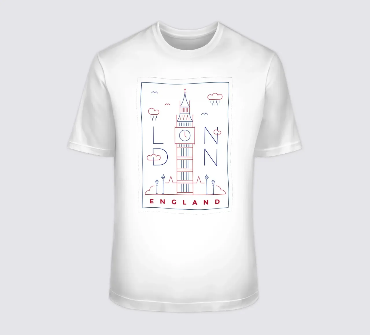 Londra Inghilterra Big Ben poster edificio t-shirt da James shop