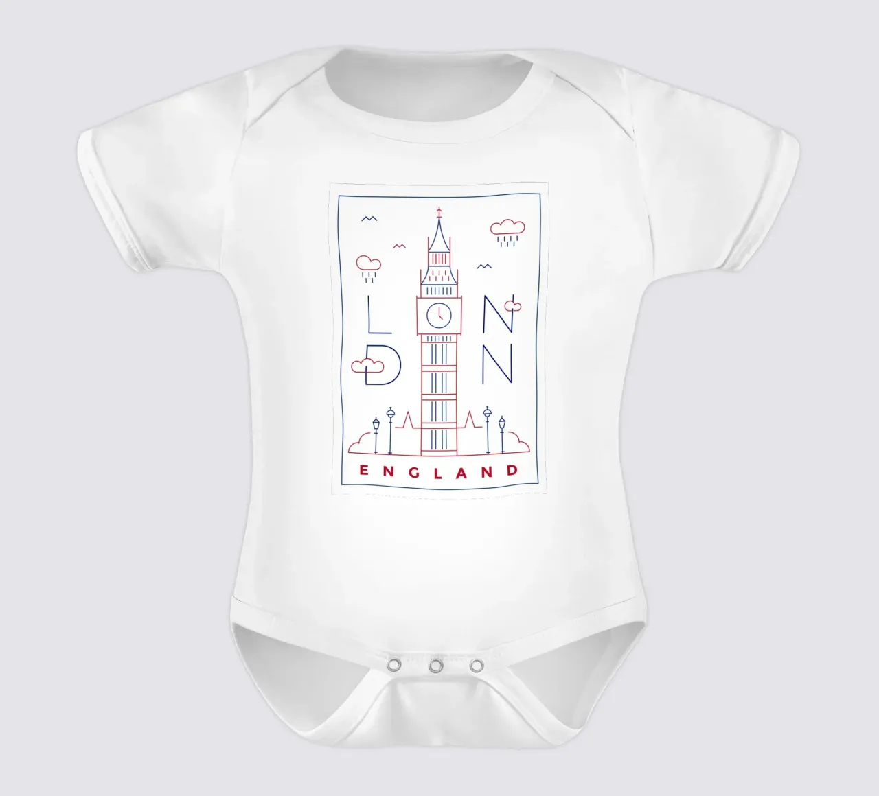Londra Inghilterra Big Ben poster edificio body neonato maniche corte da James shop