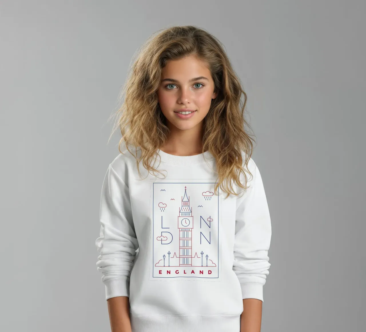 Londra Inghilterra Big Ben poster edificio felpa bambino da James shop