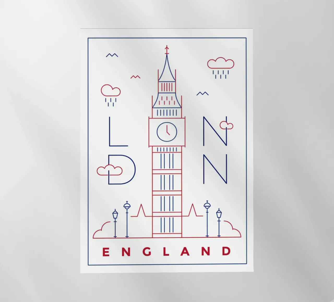 Londra Inghilterra Big Ben poster edificio pellicola backlit da James shop
