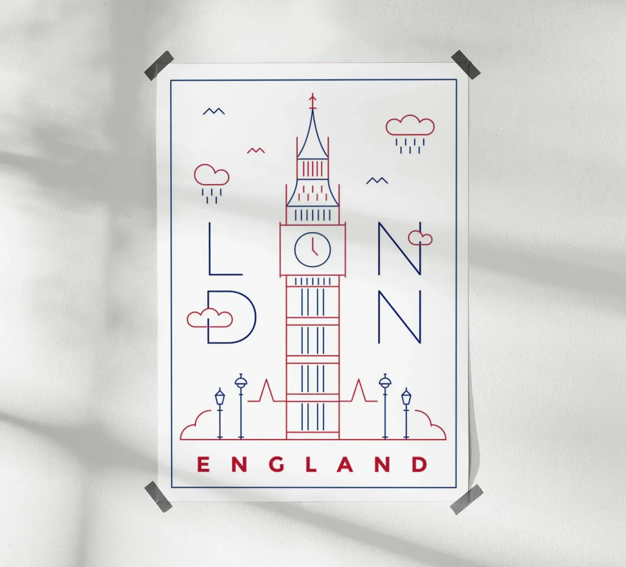 Londra Inghilterra Big Ben poster edificio carta hahnemühle da James shop