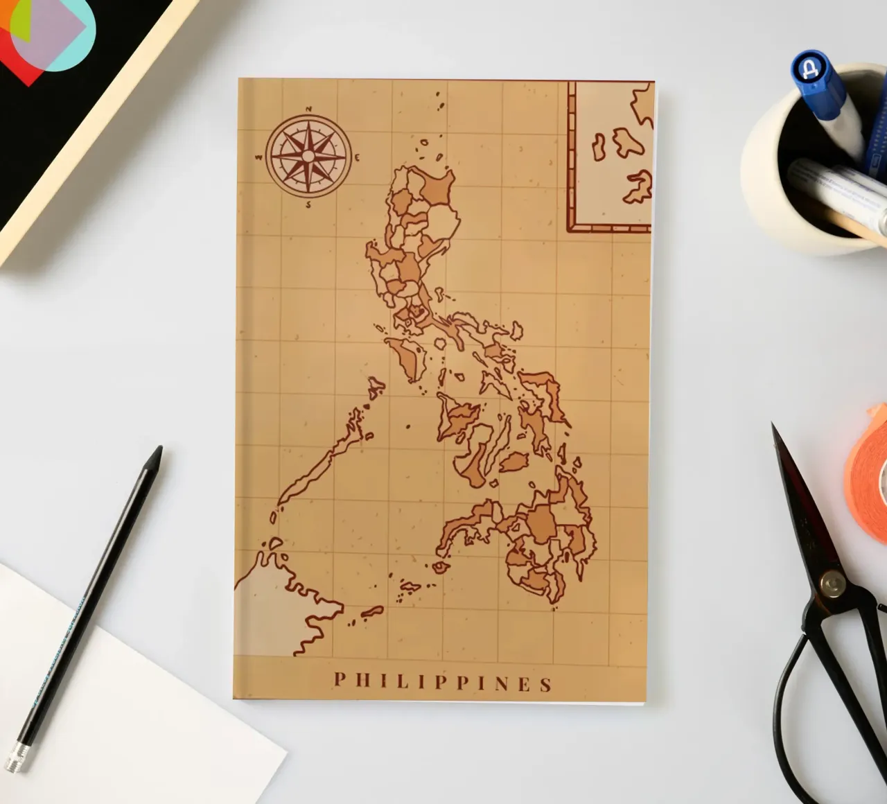 Poster con mappa delle Filippine diario da James shop