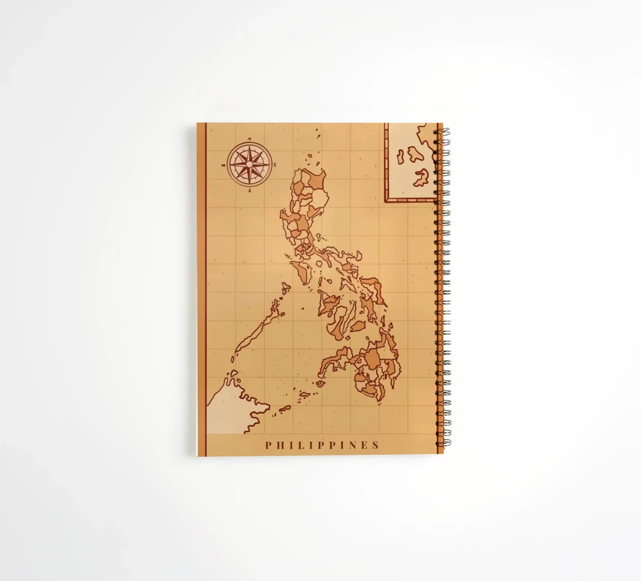 Philippines map poster spiral notebook by James shop