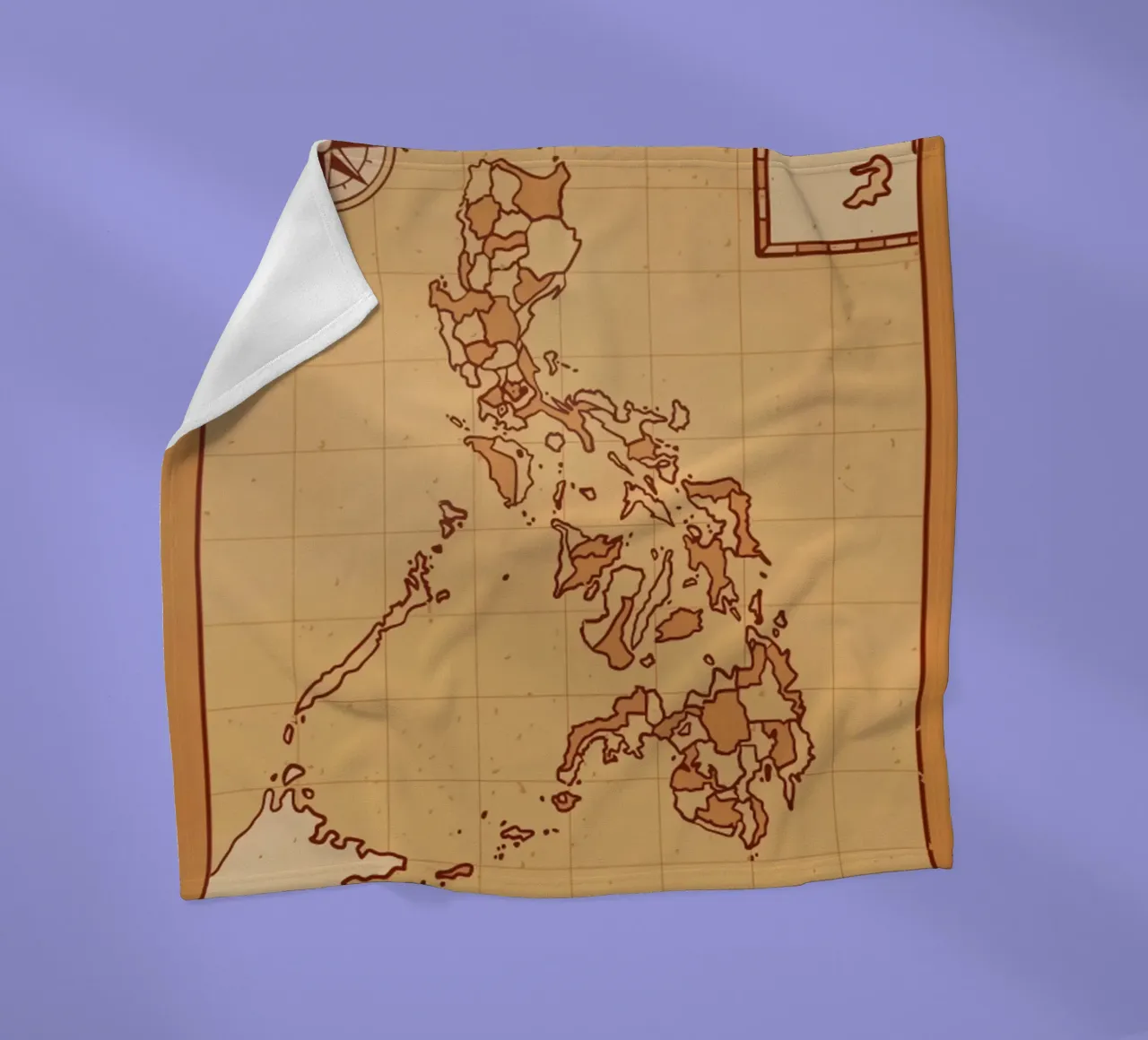 Poster con mappa delle Filippine coperta in pile da James shop