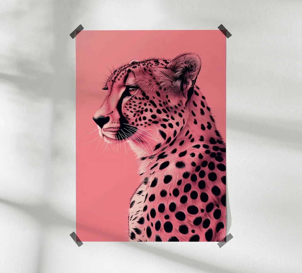 Leopardo in stile rosa poster da Yaso Design & Art