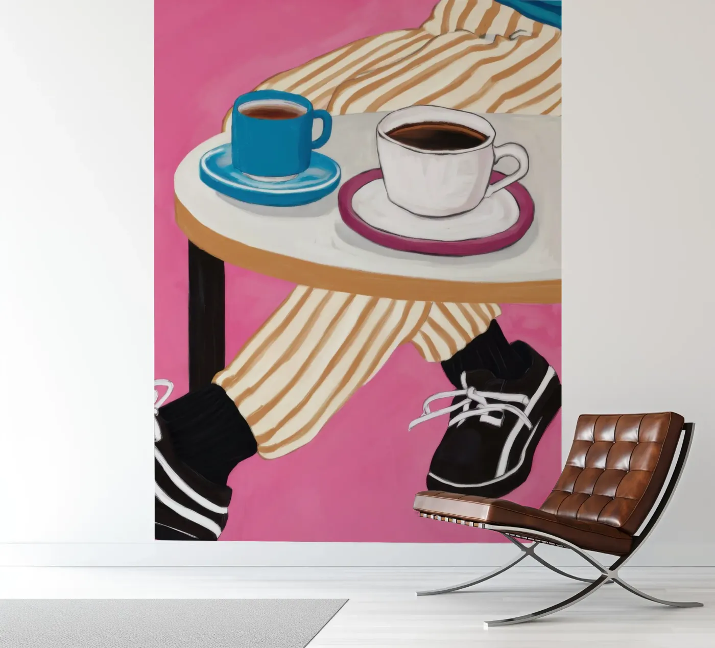 Café Tafel Perspectief fotobehang van Veil Maya