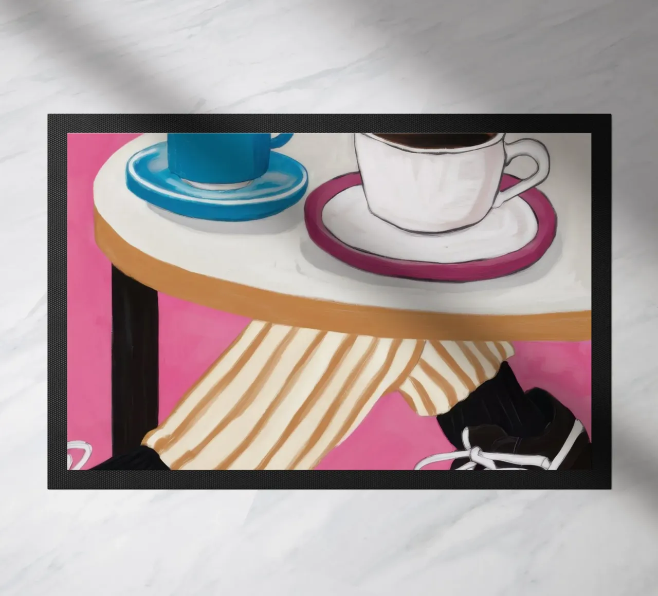 Café Tafel Perspectief deurmat van Veil Maya