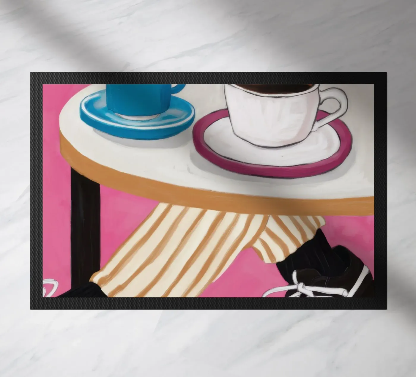 Café Tafel Perspectief deurmat van Veil Maya