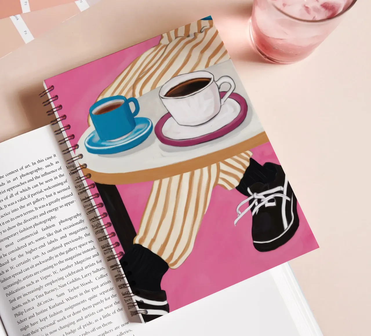 Cafe Table Perspective spiral notebook by Veil Maya