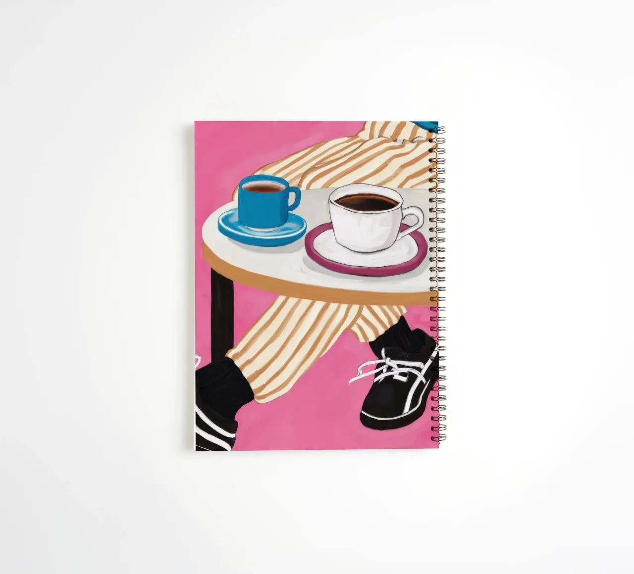 Cafe Table Perspective spiral notebook by Veil Maya