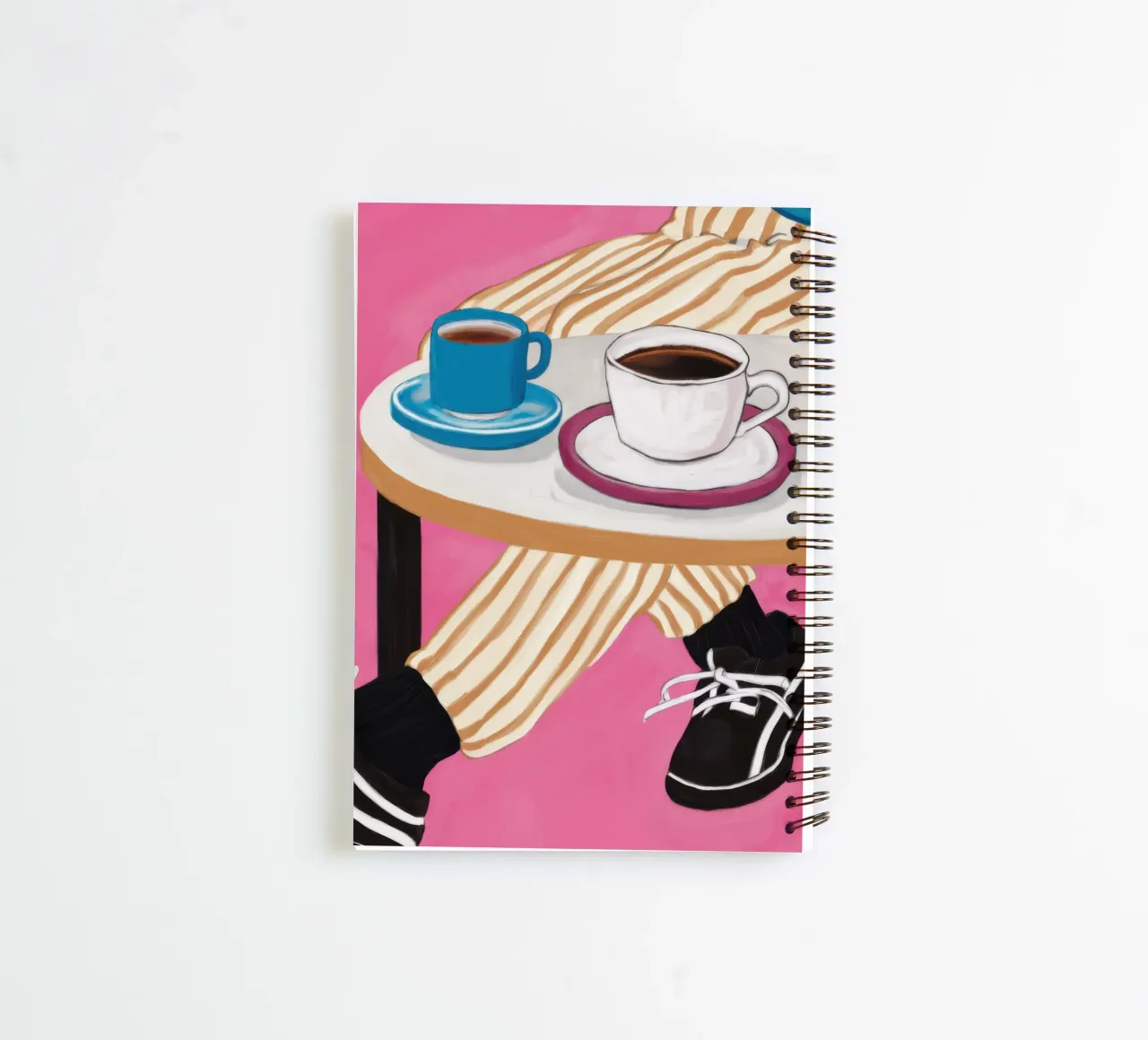 Cafe Table Perspective spiral notebook by Veil Maya