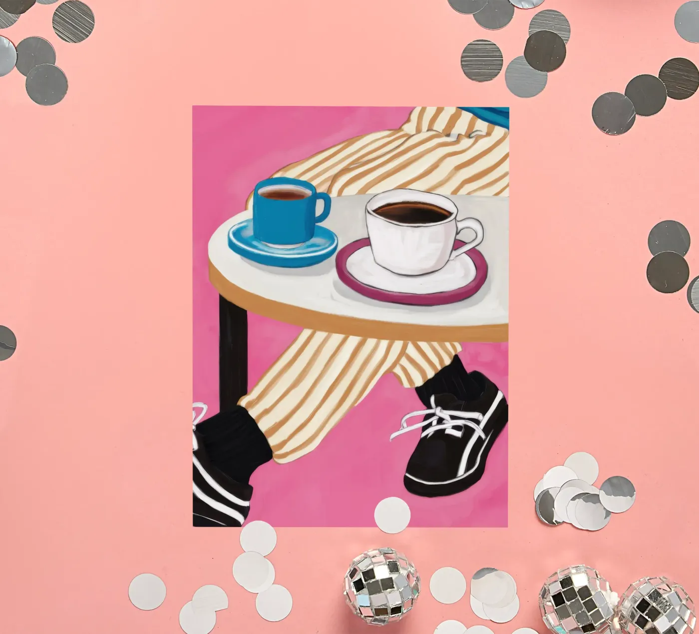 Cafe Table Perspective Sticker von Veil Maya