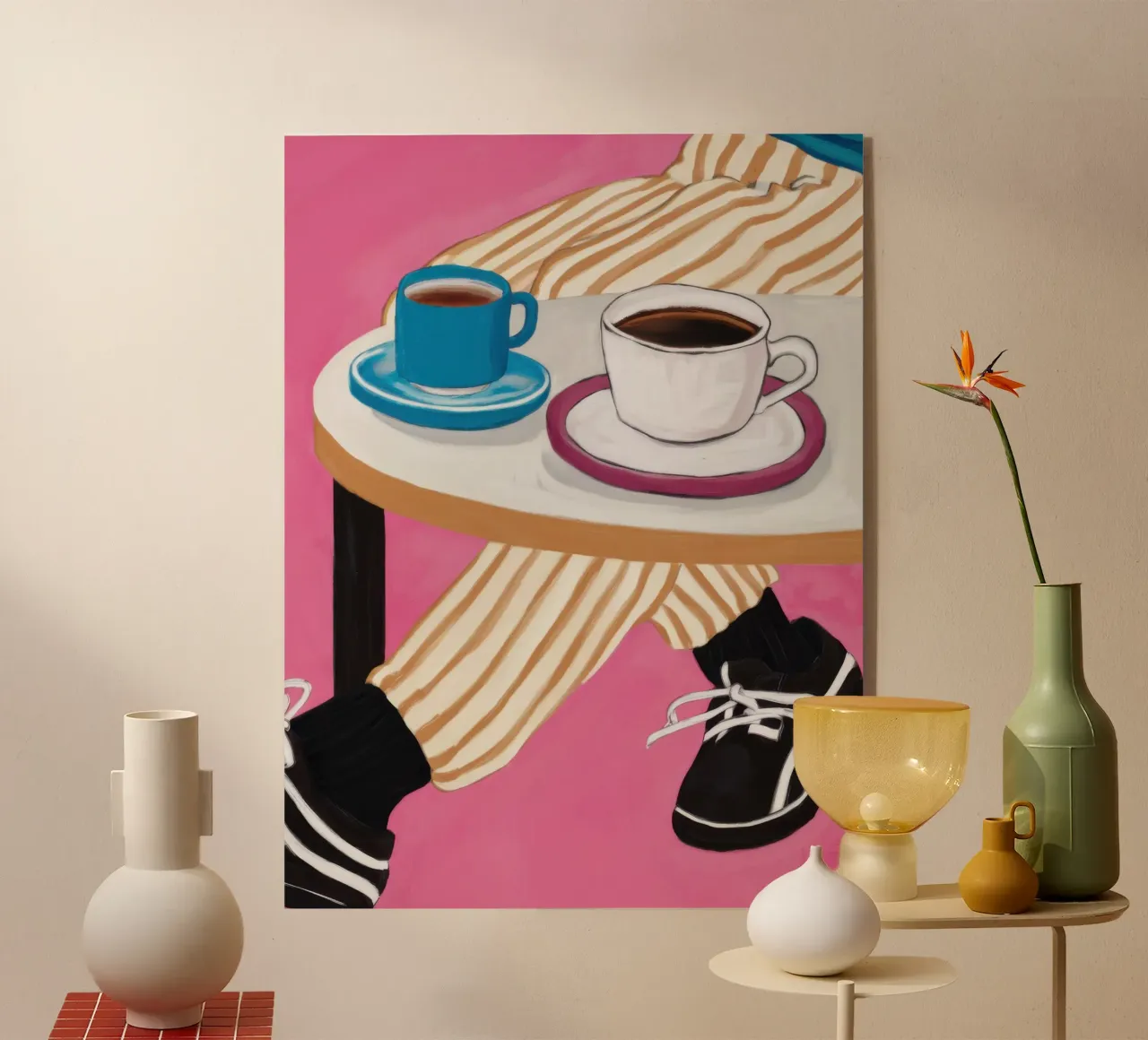 Café-Tisch-Perspektive Acryl-Glas von Veil Maya