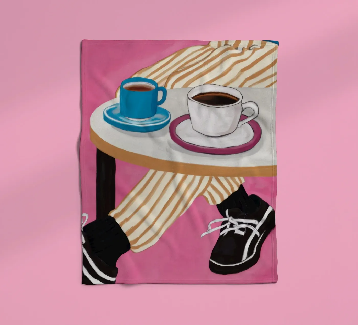 Cafe Table Perspective Fleecedecke von Veil Maya