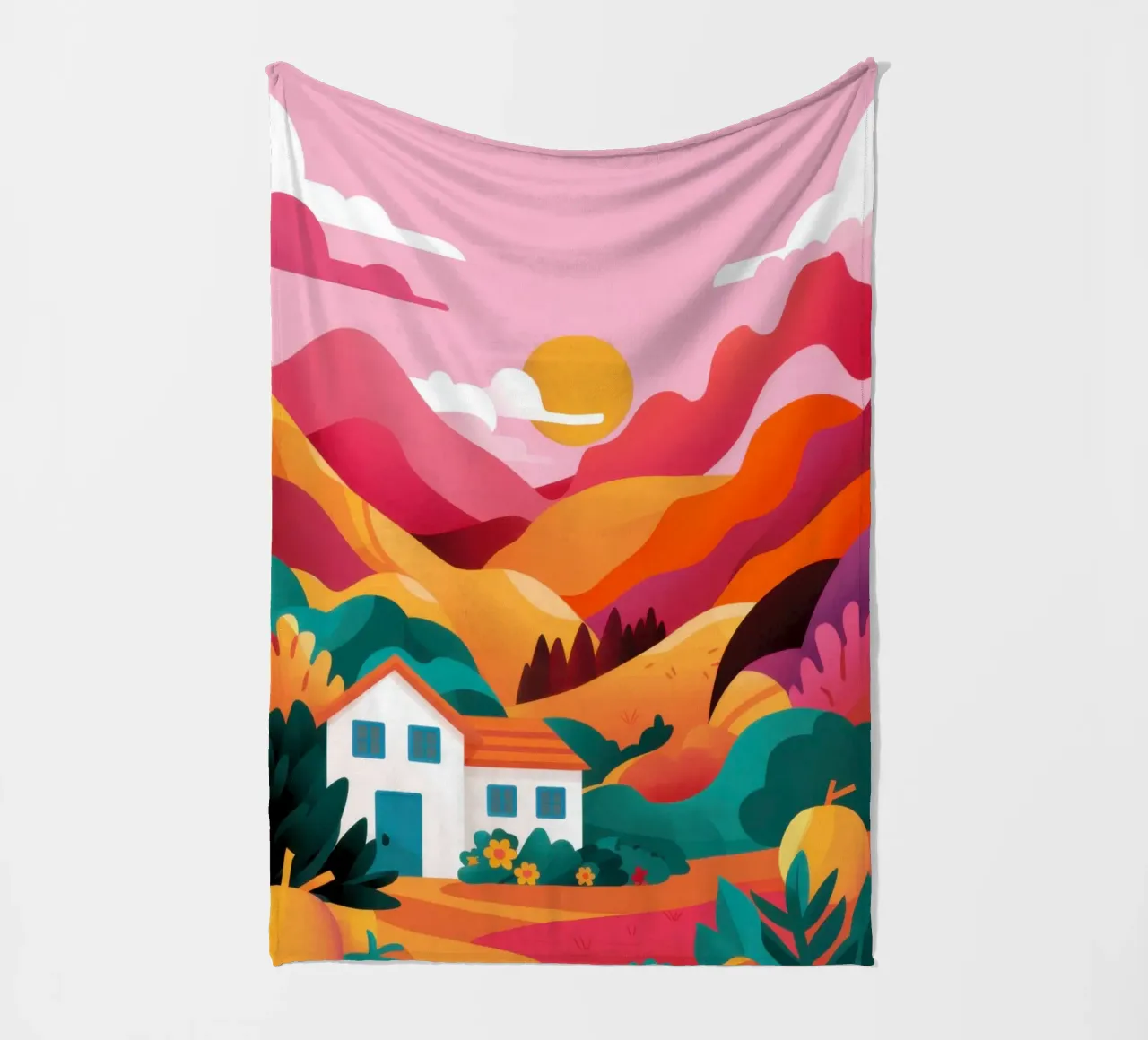 Paesaggio montano pastello coperta in pile da Veil Maya