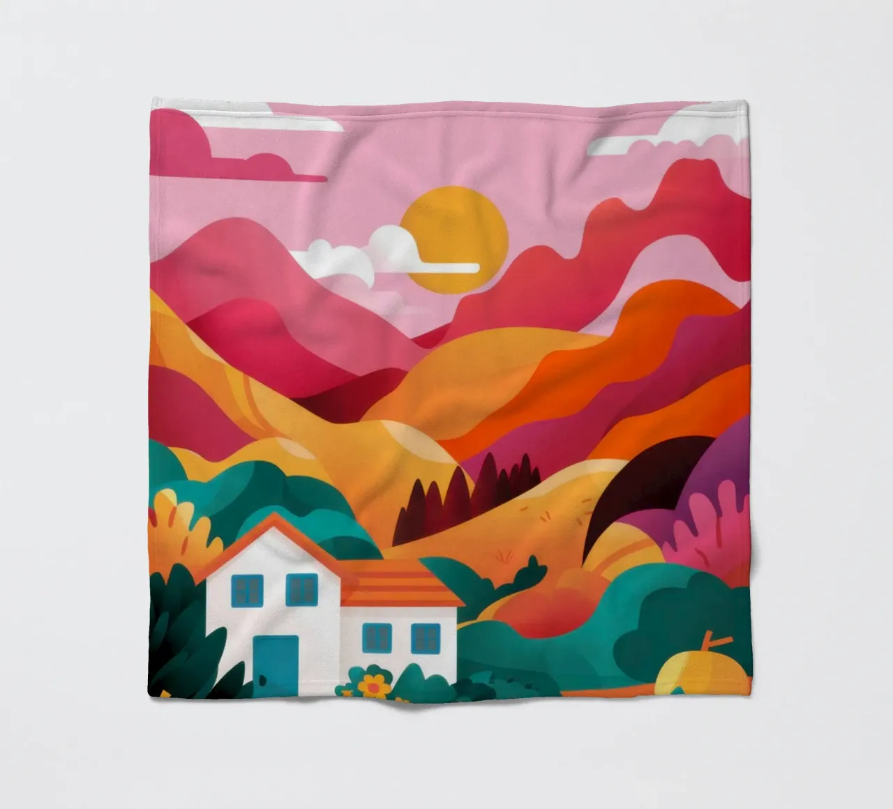Paesaggio montano pastello coperta in pile da Veil Maya