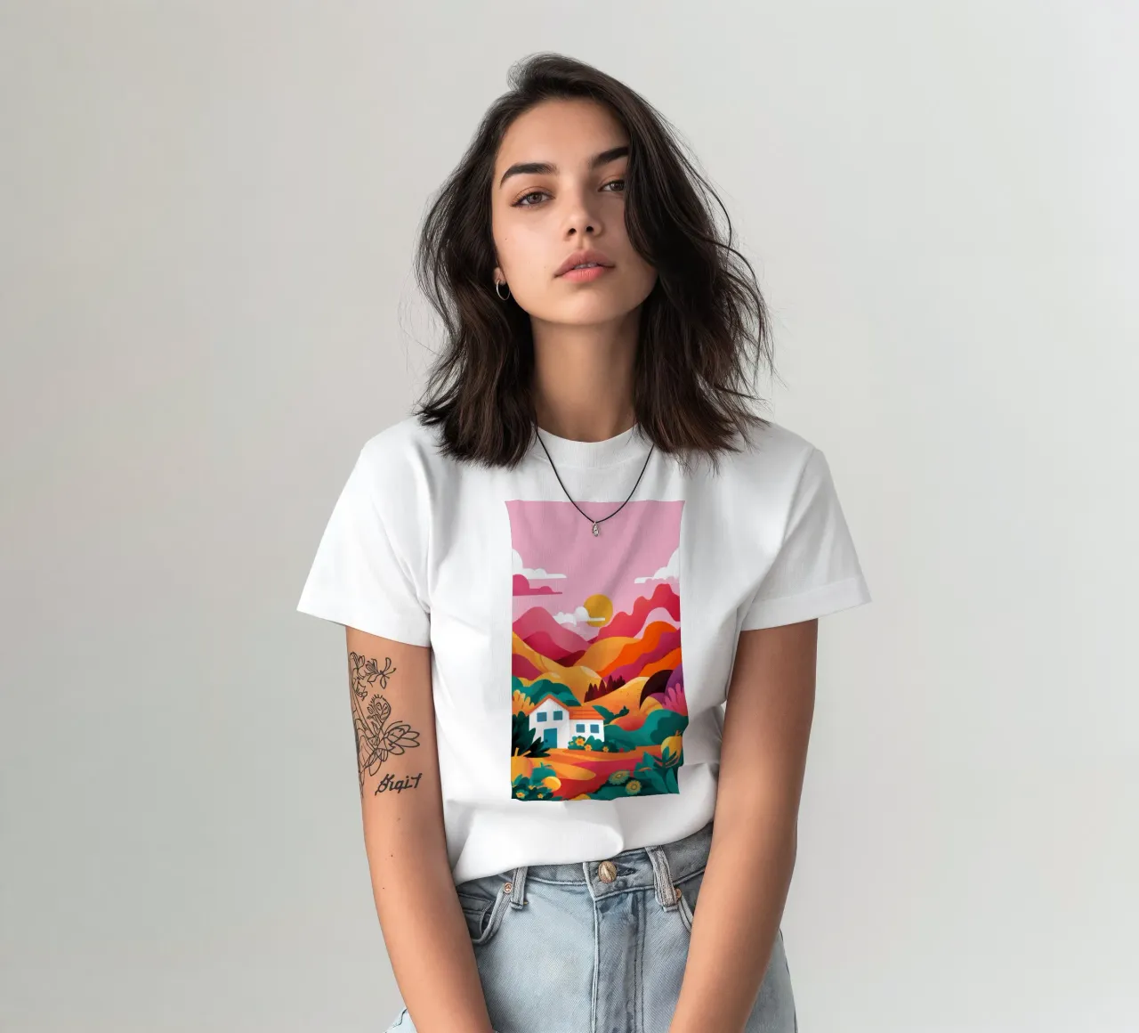 Paesaggio montano pastello t-shirt da Veil Maya