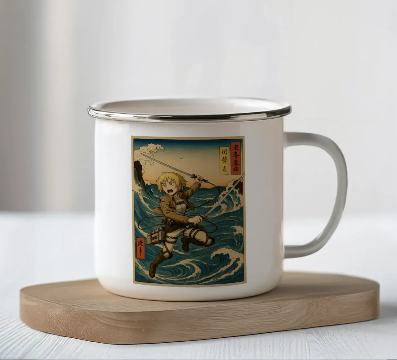 AOT Armin Arlert On Japan wave tazza in smalto da KakiHanryJP