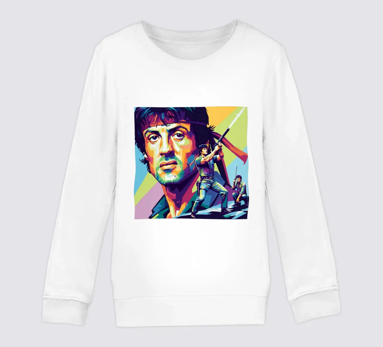Sylvester Stallone - John Rambo art (1) felpa bambino da Hantamrata