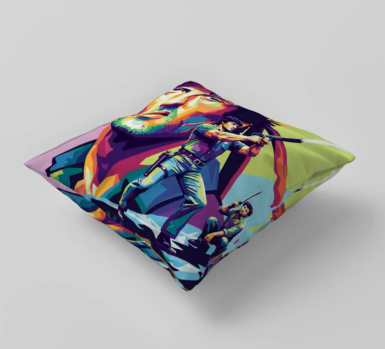Sylvester Stallone - John Rambo art (1) cuscino da Hantamrata