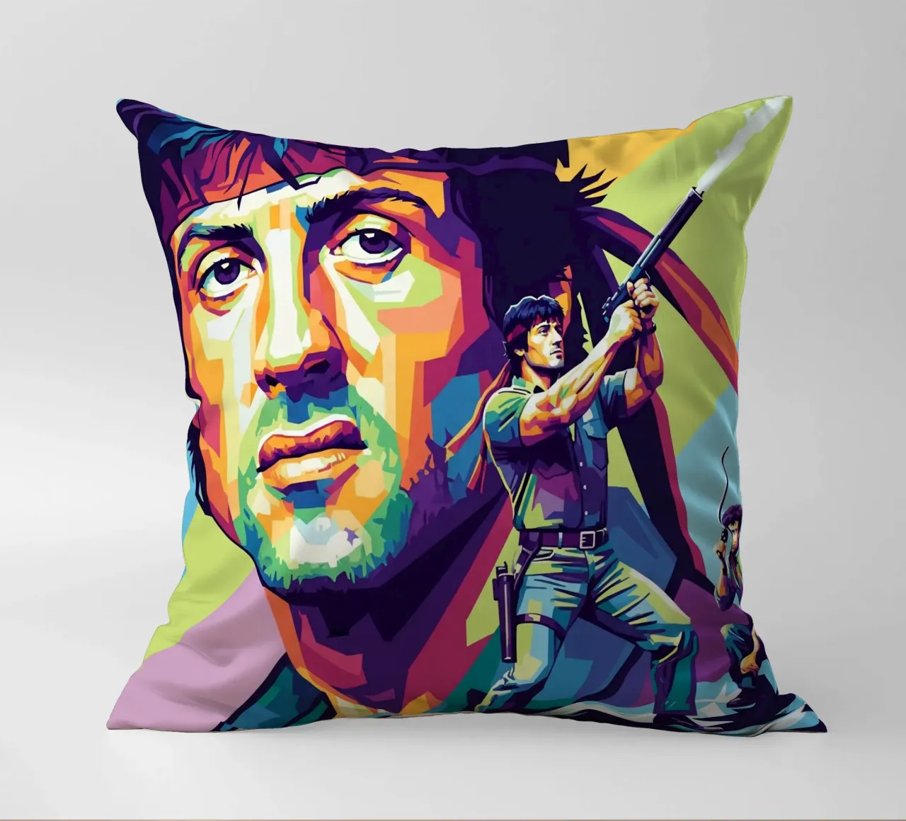 Sylvester Stallone - John Rambo art (1) cuscino da Hantamrata