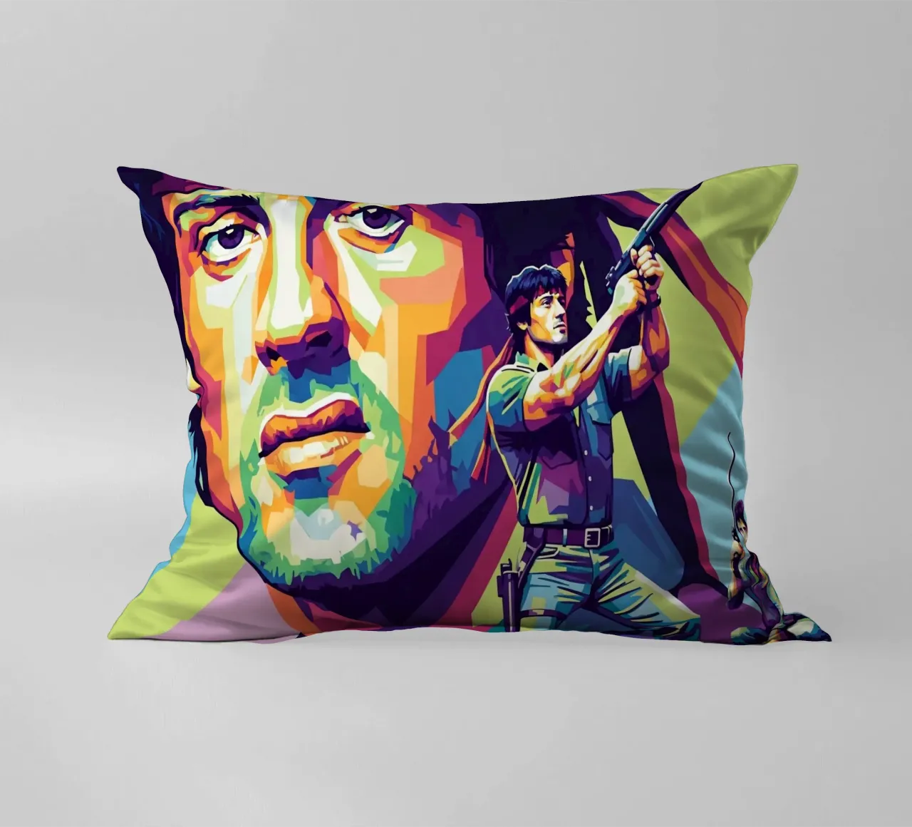 Sylvester Stallone - John Rambo art (1) cuscino da Hantamrata