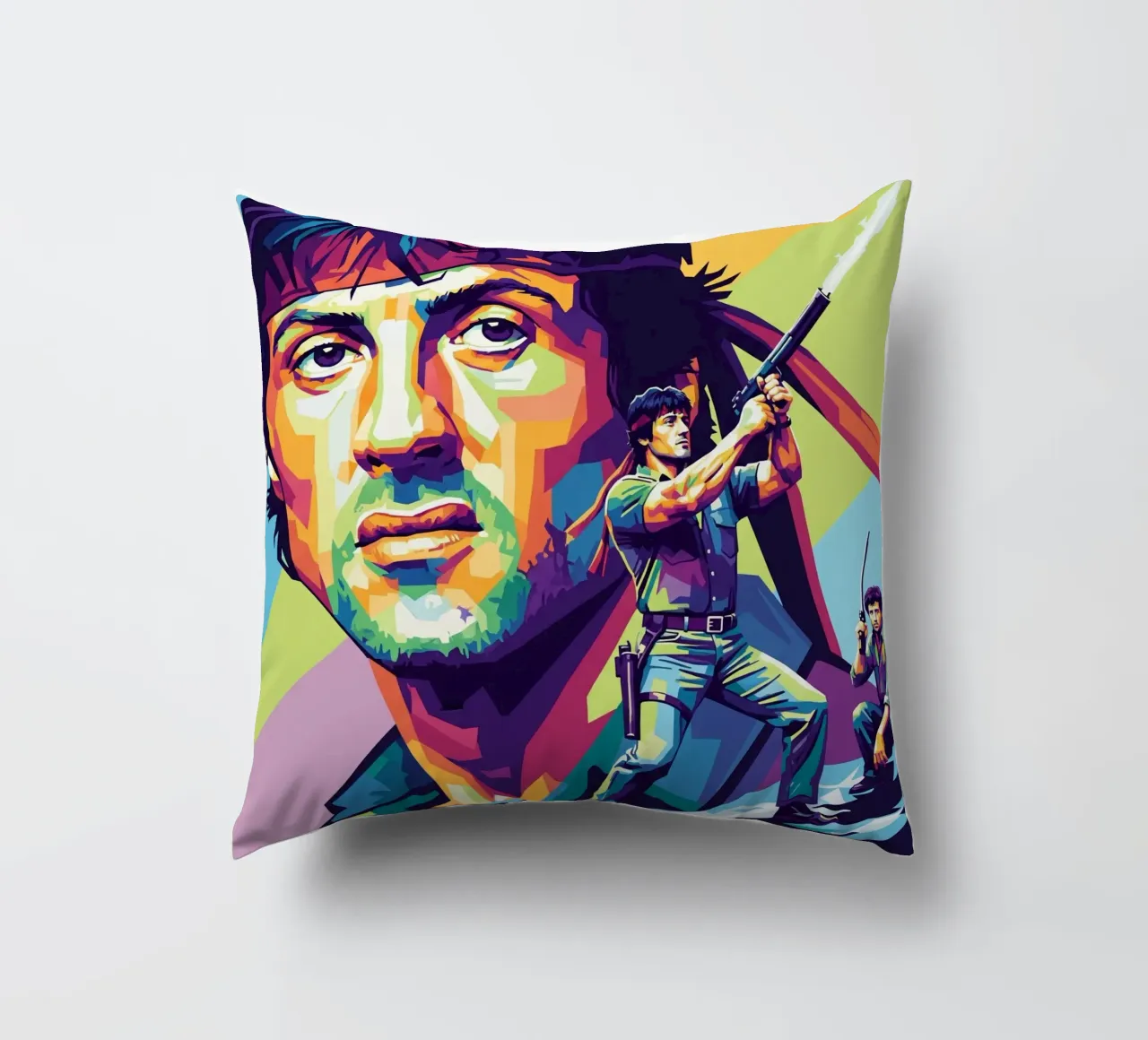 Sylvester Stallone - John Rambo art (1) cuscino da Hantamrata