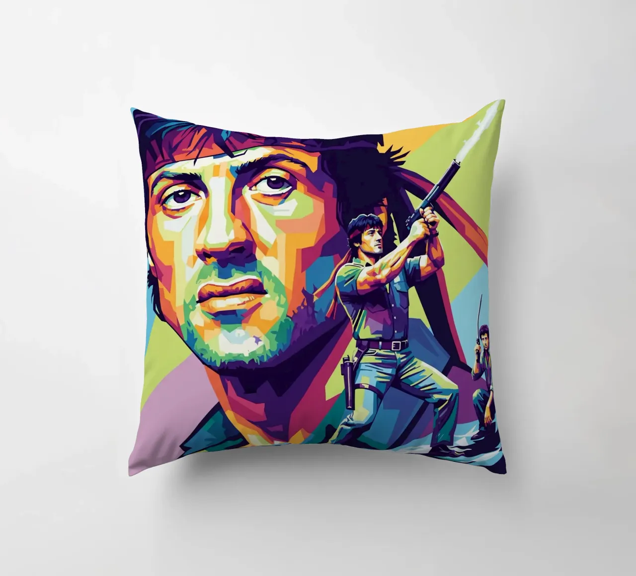 Sylvester Stallone - John Rambo art (1) cuscino da Hantamrata