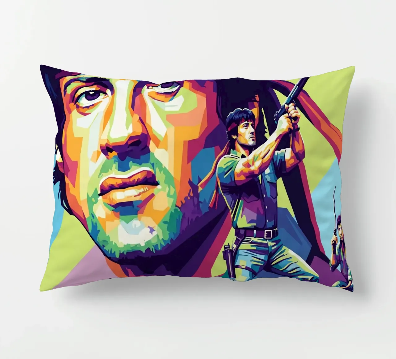 Sylvester Stallone - John Rambo art (1) cuscino da Hantamrata