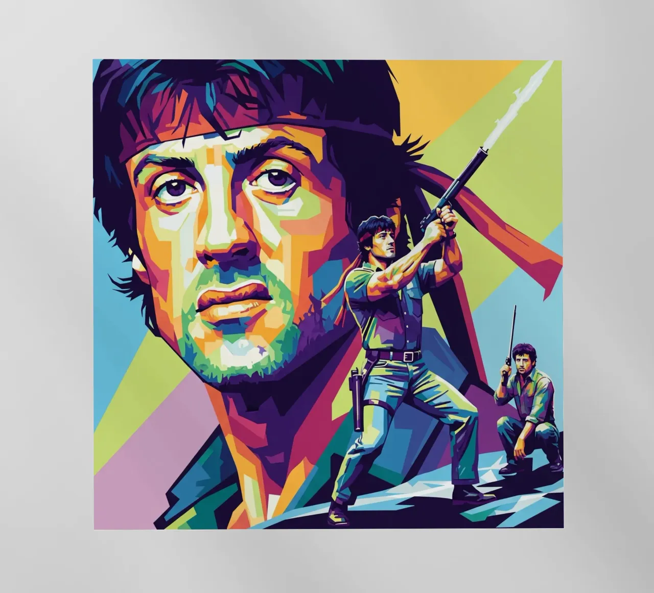 Sylvester Stallone - John Rambo art (1) pellicola backlit da Hantamrata