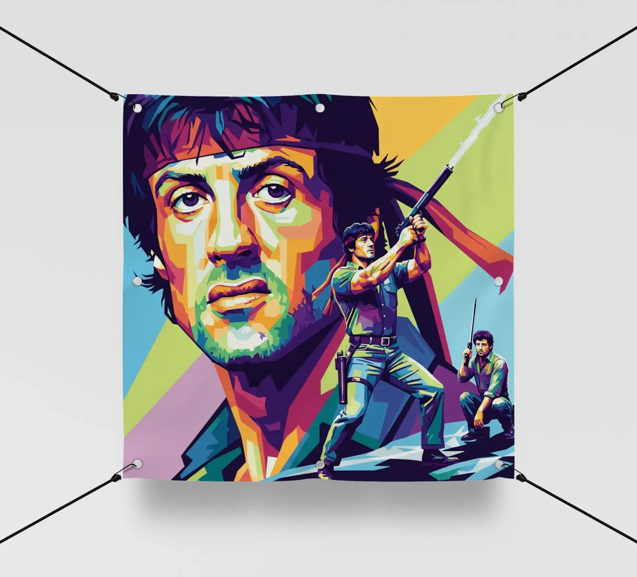 Sylvester Stallone - John Rambo art (1) telo in pvc da Hantamrata