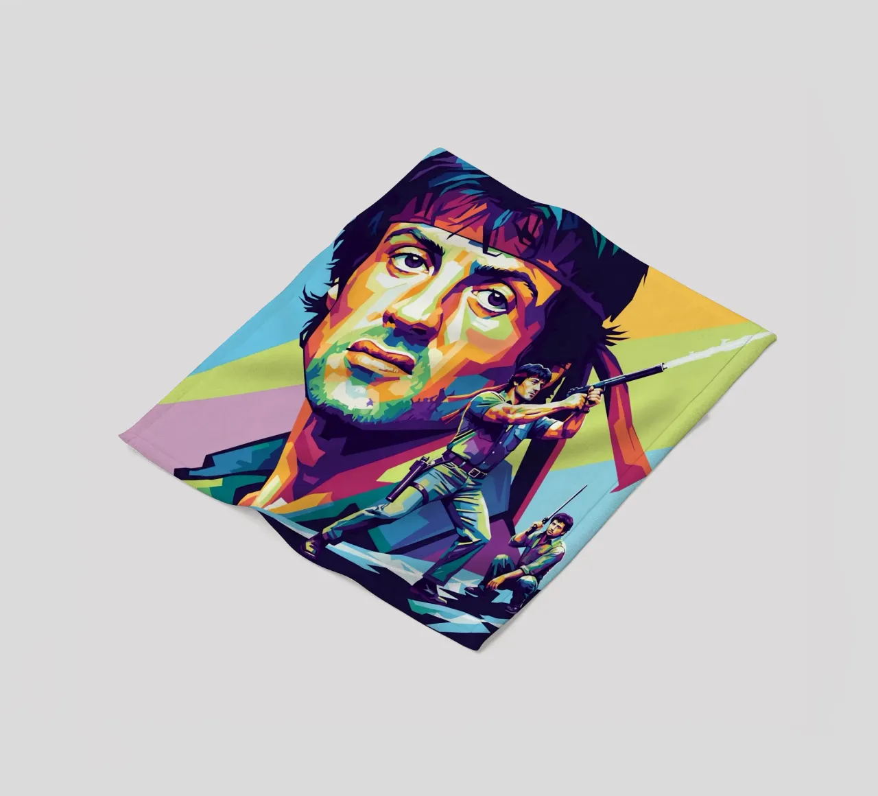 Sylvester Stallone - John Rambo art (1) coperta in pile da Hantamrata