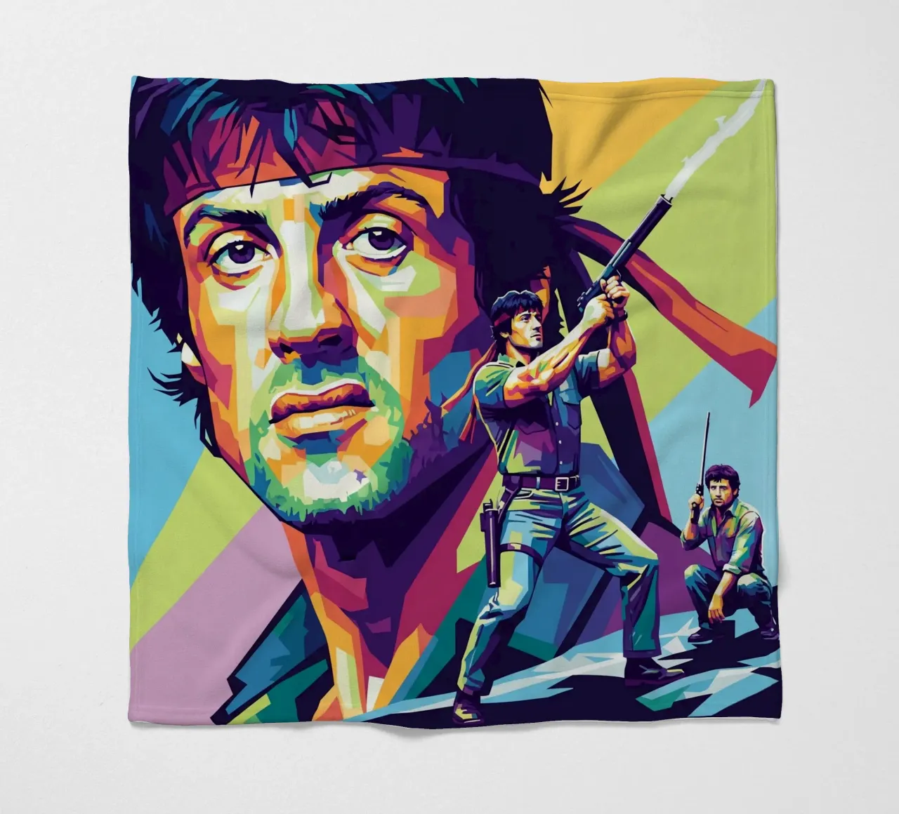 Sylvester Stallone - John Rambo art (1) coperta in pile da Hantamrata