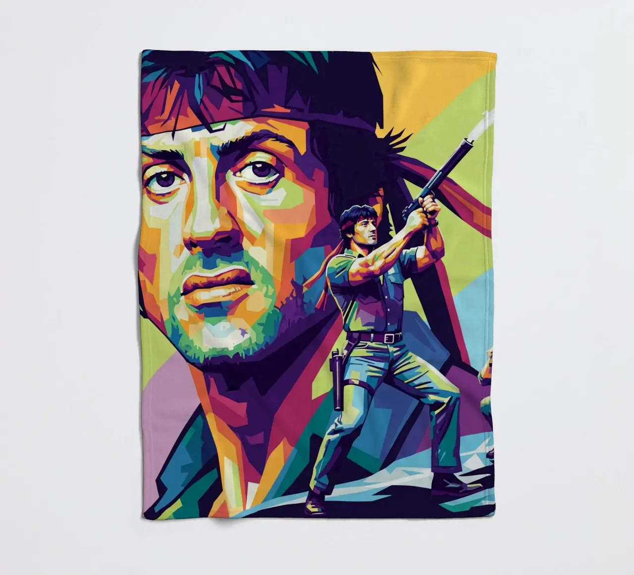 Sylvester Stallone - John Rambo art (1) coperta in pile da Hantamrata