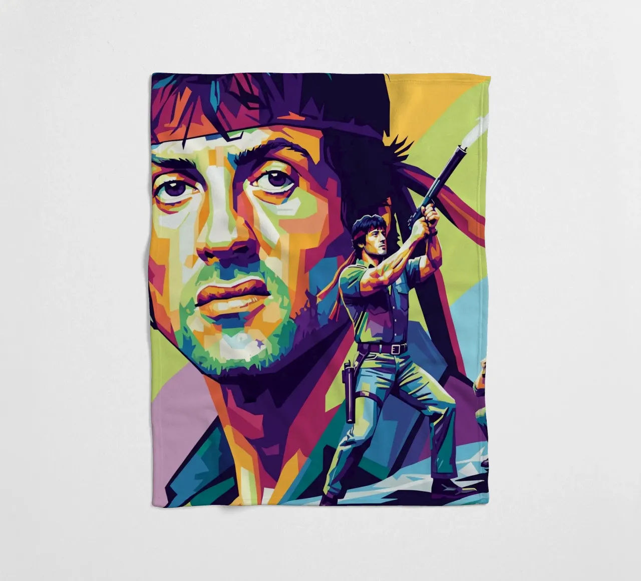 Sylvester Stallone - John Rambo art (1) coperta in pile da Hantamrata