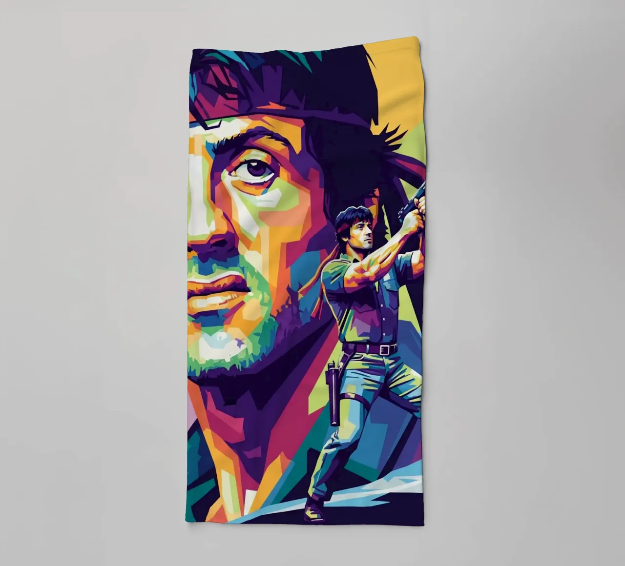 Sylvester Stallone - John Rambo art (1) asciugamano da bagno da Hantamrata