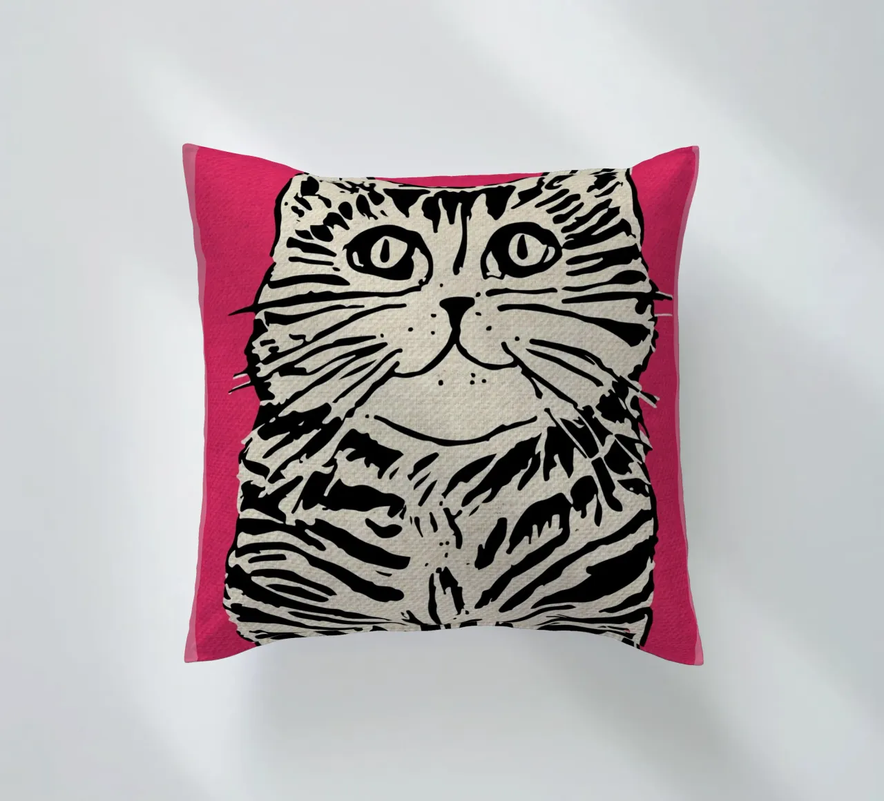 Divertente felino rosa cuscino da GaryStudio