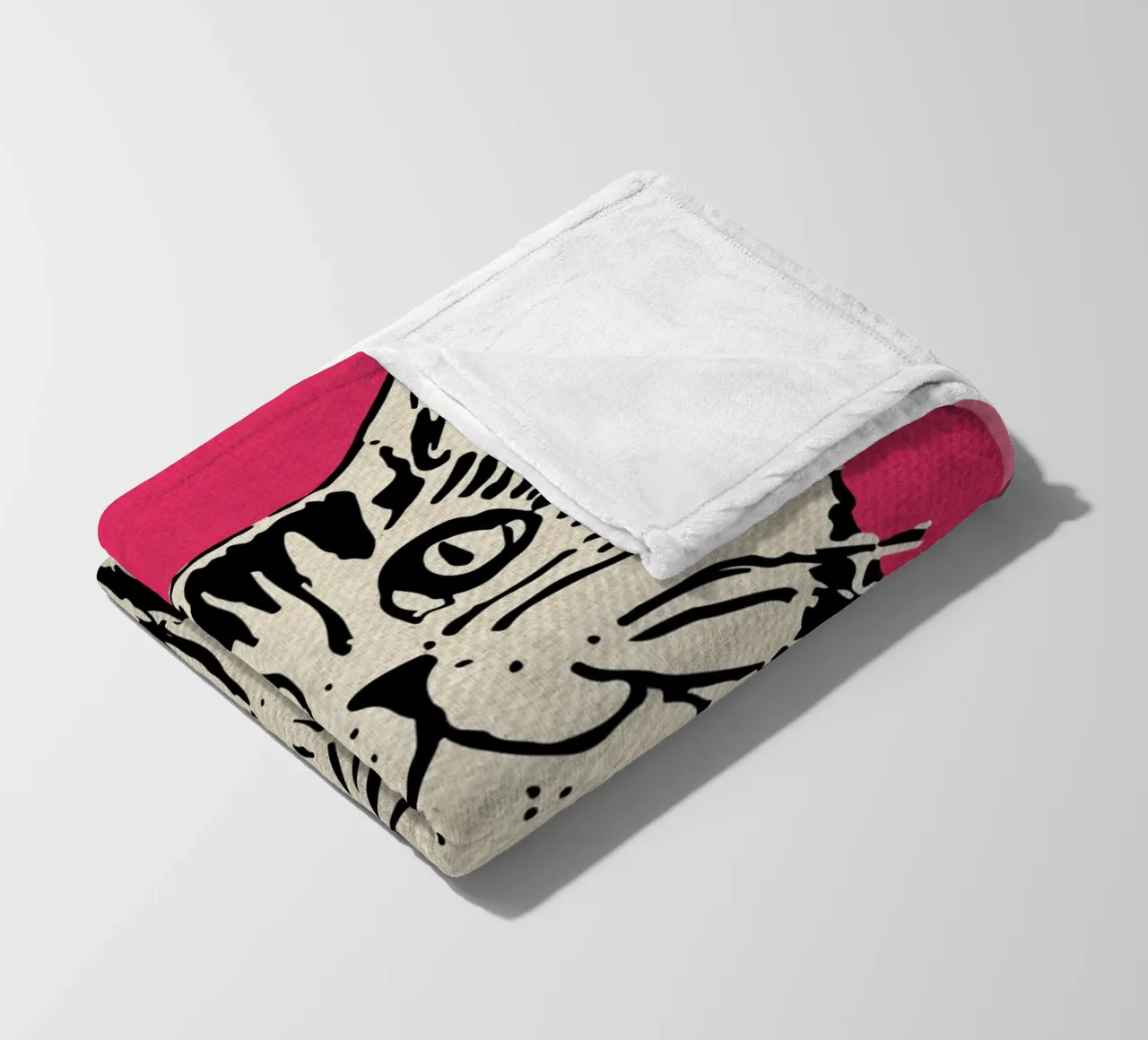 Divertente felino rosa coperta in pile da GaryStudio