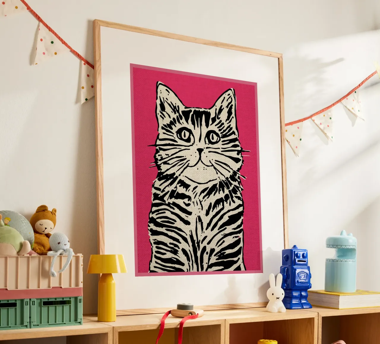 Divertente felino rosa carta hahnemühle da GaryStudio