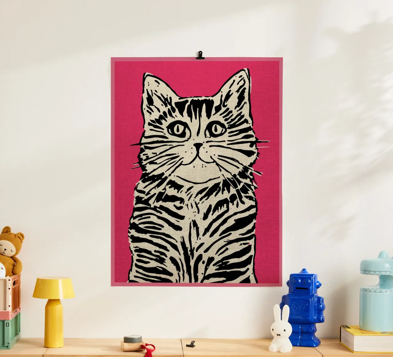 Divertente felino rosa carta hahnemühle da GaryStudio